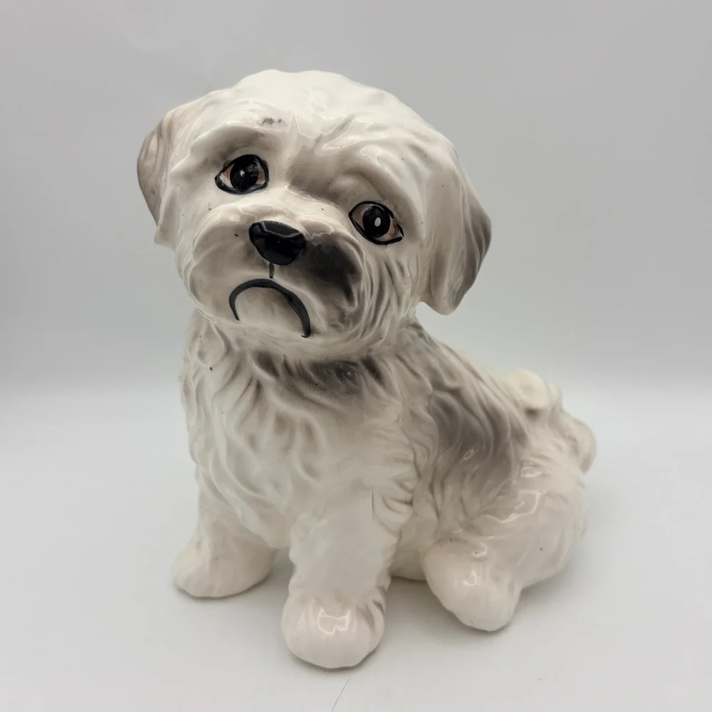 Ceramic Maltese Dog Figurine